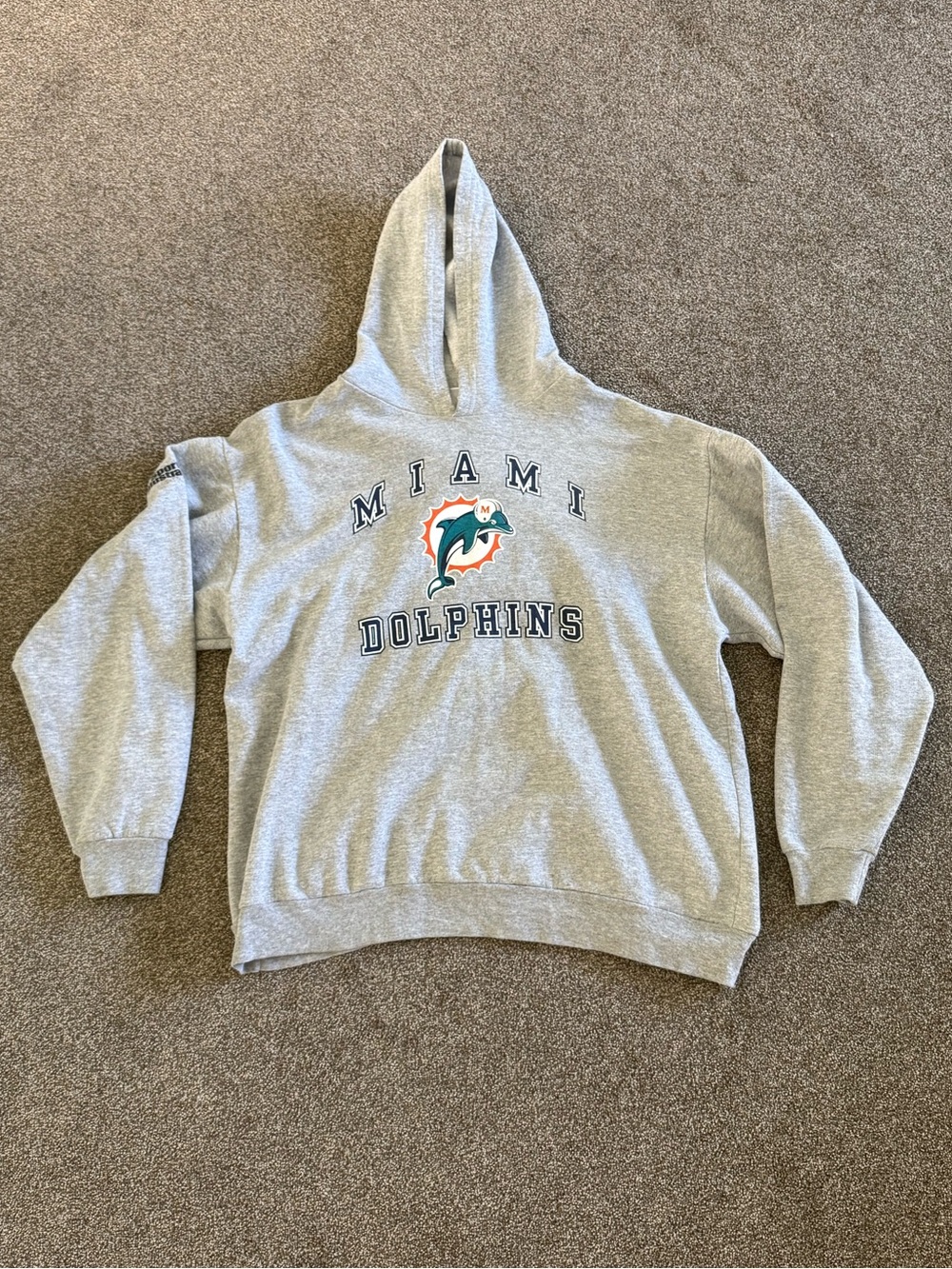 Miami Dolphins Gray Logo Hoodie - Sz L